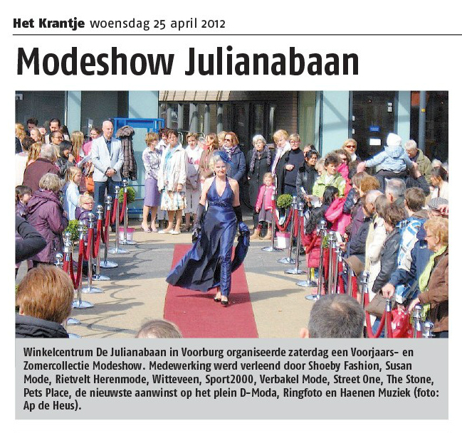 Krantenartikel Modeshow Julianabaan